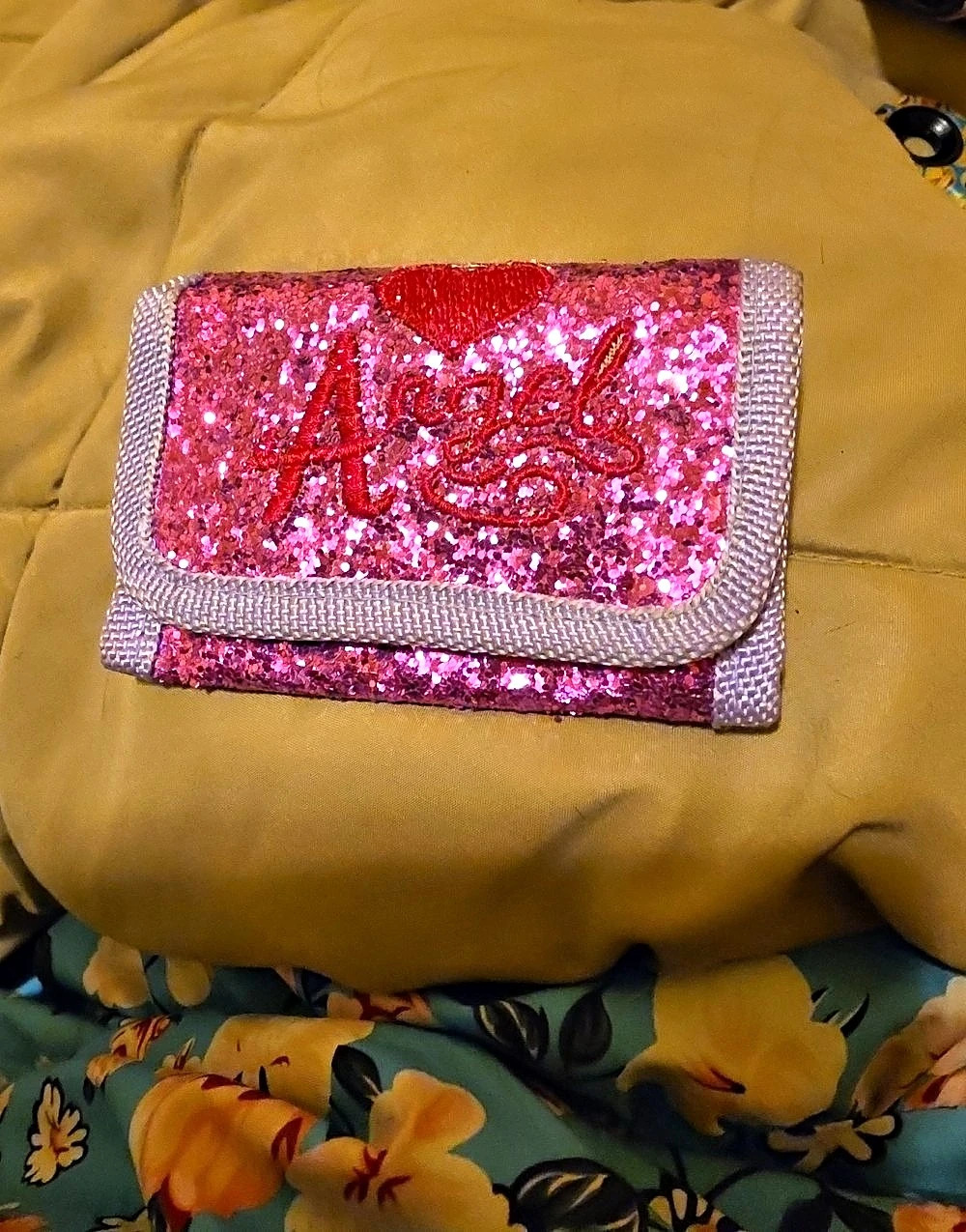 Angel Sequin Wallet in Pink & Purple